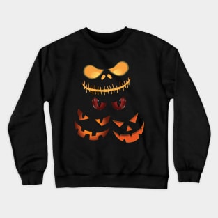 Scary Jack-O-Lantern Halloween Pumpkin Crewneck Sweatshirt